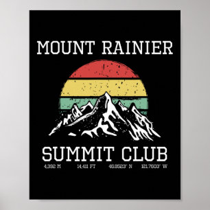 Gipfel des Mount Rainier Summit Club Wanderung Was Poster