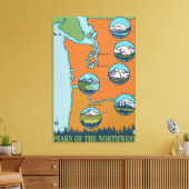 Gipfel des Nordwestens - 5 verschiedene Berge Leinwanddruck (Insitu (Wohnzimmer))