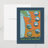 Gipfel des Nordwestens - 5 verschiedene Berge Postkarte (Vorne/Hinten)