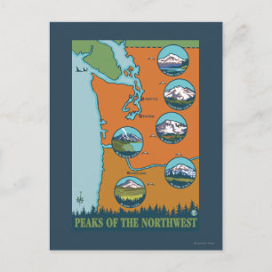 Gipfel des Nordwestens - 5 verschiedene Berge Postkarte