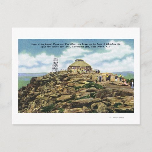 Gipfel-Haus, Feuerbeobachter Tower View Postkarte (Vorderseite)