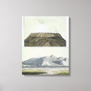 Gipfel von Cotopaxi (Spitze) und die Eruption von Leinwanddruck