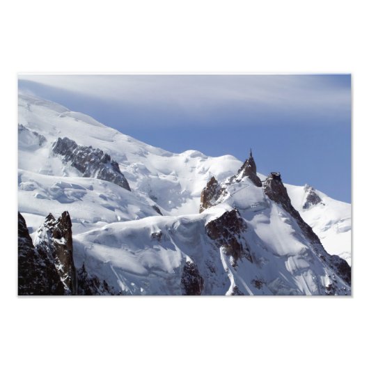 Gipfel von Mont Blanc und L'Aiguille du Midi Fotodruck (Vorne)