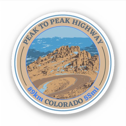 Gipfel zu Spitze landschaftliche durch colado fels Aufkleber (Vorderseite)