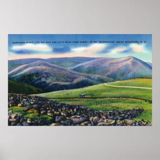 Gipfelansicht der Zahnradbahn, nördliche Spitzen Poster (Vorne)