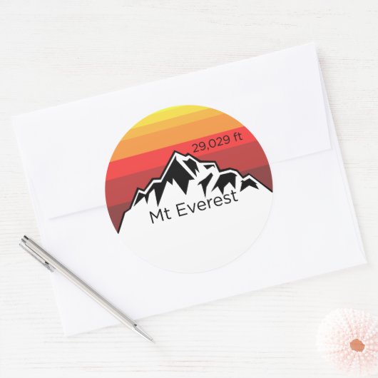 Gipfelaufkleber Mt Everest Runder Aufkleber (Umschlag)