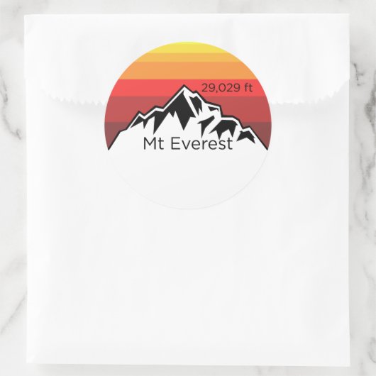 Gipfelaufkleber Mt Everest Runder Aufkleber (Tasche)