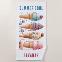 GIPFELFARBENE ICE CREAM CONES STRANDTUCH