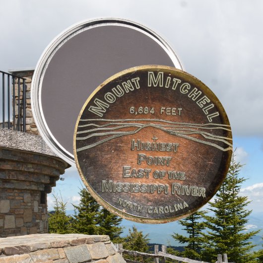Gipfelmarkierung Mount Mitchell Black Mountains NC Magnet
