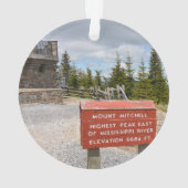 Gipfelmarkierung Mount Mitchell Blue Ridge Mountai Ornament (Rückseite)