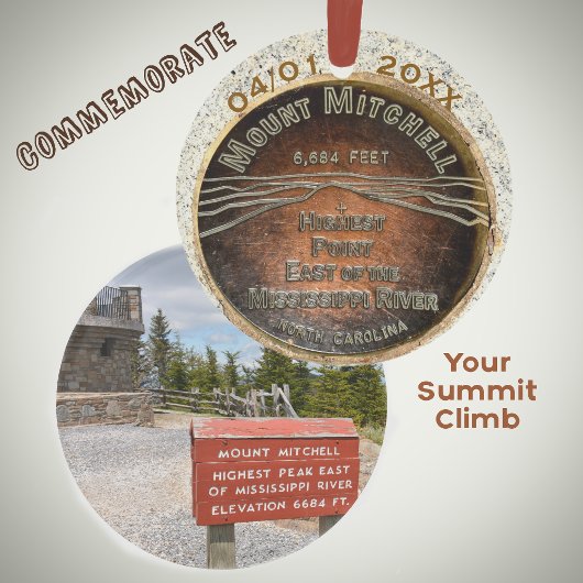 Gipfelmarkierung Mount Mitchell Blue Ridge Mountai Ornament
