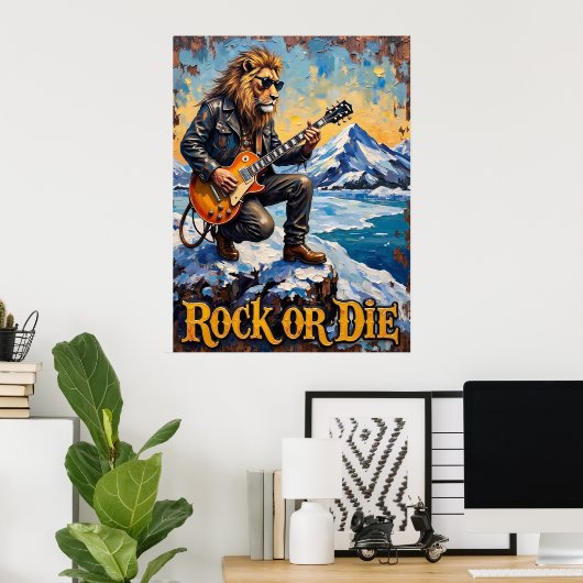 Gipfelserenade: Löwenkühle Riffs Poster (Heimbüro)