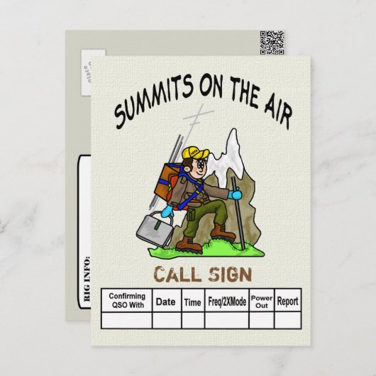 Gipfeltreffen auf der Air Cartoon Wanderham QSL Ca Postkarte (Vorne/Hinten)