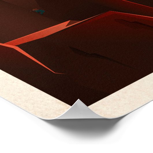 GIPFELTREFFEN OLYMPUS MONS Tour SpaceX Retro Mars Poster (Ecke)