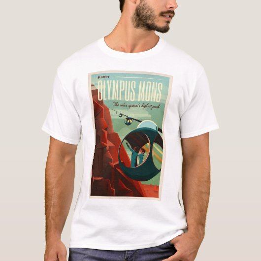 GIPFELTREFFEN OLYMPUS MONS Tour SpaceX Retro Mars T-Shirt (Vorderseite)