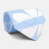 GIPFELTREIFENPATTERN SKY LARGE BLUE WHITE BLUME KRAWATTE (Gerollt)