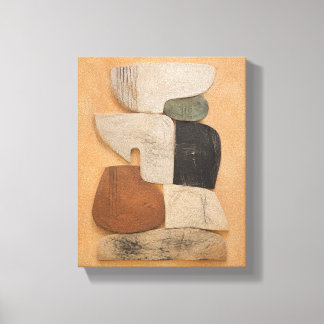 Gips-Totems in ruhigem Gleichgewicht Moderne abstr Leinwanddruck