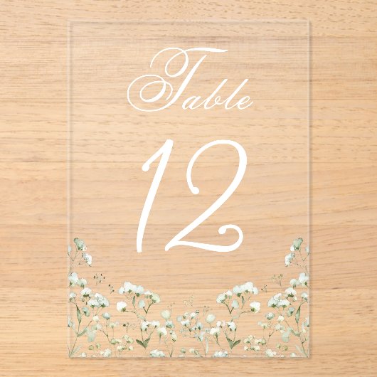 Gipskraut Akryllische Tischnummer (Vorderseite)