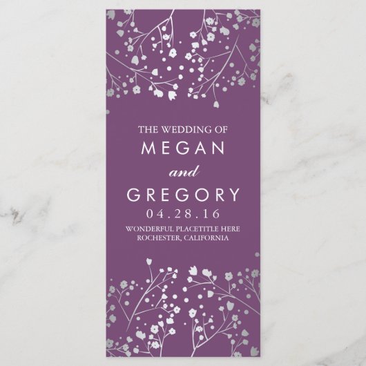 Gipskraut Amethyst und Silver Wedding Programm (Vorderseite)