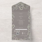 Gipskraut Amethyst Wedding RSVP All In One Einladung (Innen Boden)