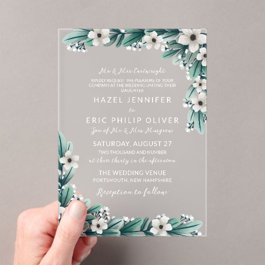 Gipskraut Aquamarine Vegetation Traditionelle Hoch Acryleinladungen (Insitu (Handheld))