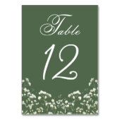 Gipskraut auf Sage Green Tischnummer (Rückseite)