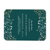 Gipskraut aus aquamarinen und Gold Save the Date Magnet (Horizontal)