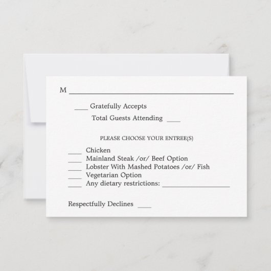 Gipskraut, B Chalk & String Lights mit Mahlzeiten RSVP Karte (Rückseite)