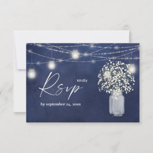 Gipskraut, B Chalk & String Lights mit Mahlzeiten RSVP Karte