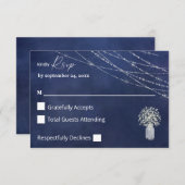 Gipskraut, B Chalk & String Lights on Meal RSVP Karte (Vorne/Hinten)