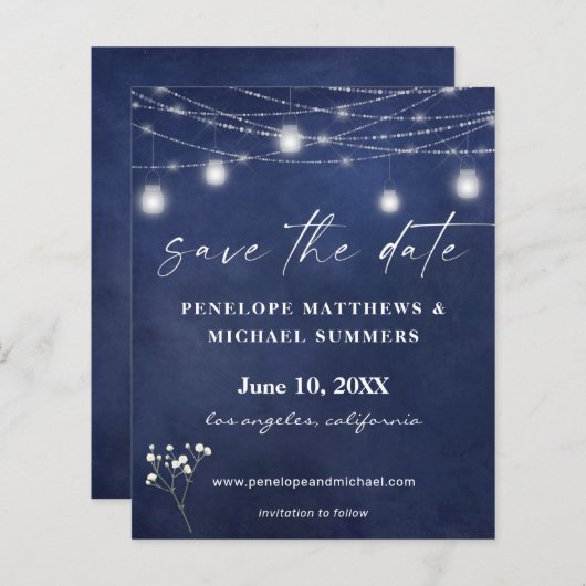 Gipskraut B Chalkboard Rett Datum (Vorne/Hinten)