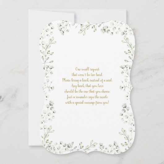 Gipskraut Baby Dusche Einladung (Rückseite)