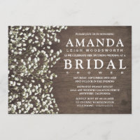 Gipskraut Barn Wood Bridal Dusche Einladungen