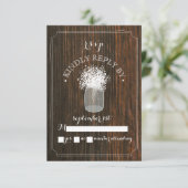 Gipskraut Barn Wood Mason Jar UAWG RSVP Karte (Stehend Vorderseite)
