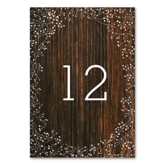 Gipskraut Barn Wood Tischnummer (Rückseite)