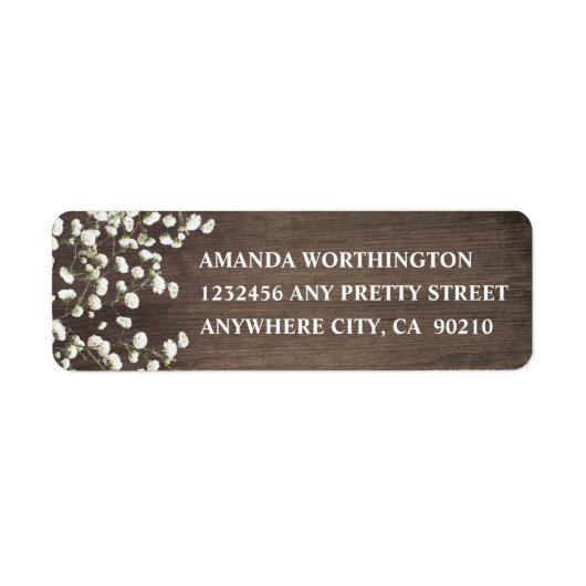 Gipskraut Barn Wood Wedding Address Labels (Vorne)