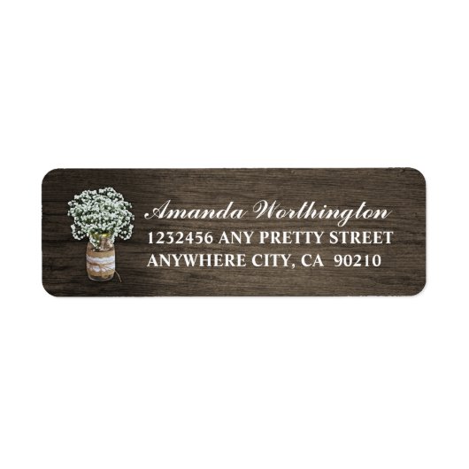 Gipskraut Barn Wood Wedding Address Labels (Vorne)