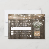 Gipskraut Barrel Country Rustic Wedding RSVP (Vorderseite)