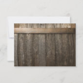 Gipskraut Barrel Country Rustic Wedding RSVP Karte (Rückseite)