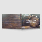 Gipskraut Barrel Rustic Wood Wedding Gästebuch (Voll)