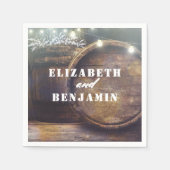 Gipskraut Barrel Rustikale Hochzeit Serviette (Vorderseite)