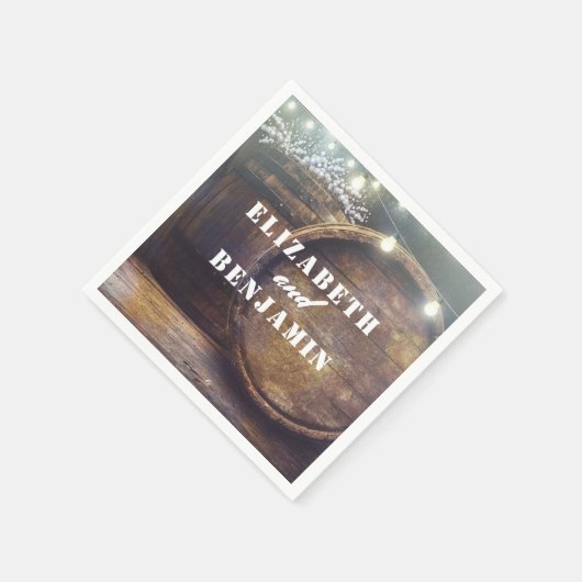 Gipskraut Barrel Rustikale Hochzeit Serviette (Ecke)