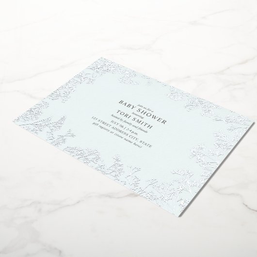 Gipskraut Blue Boy Baby Dusche Folieneinladung (Gedreht)