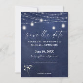 Gipskraut Blue Chalkboard Foto Rett Save The Date (Vorderseite)