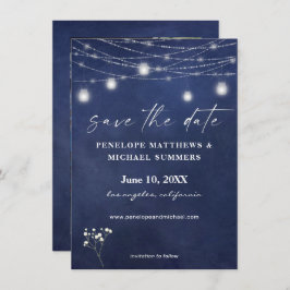 Gipskraut Blue Chalkboard Foto Rett Save The Date