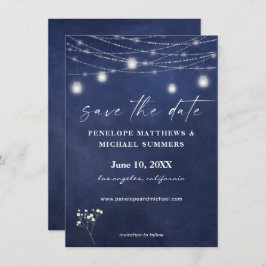Gipskraut Blue Chalkboard Save The Date