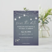 Gipskraut Blue Gray Chalkboard Foto Save The Date (Stehend Vorderseite)