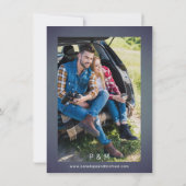 Gipskraut Blue Gray Chalkboard Foto Save The Date (Rückseite)
