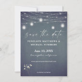 Gipskraut Blue Gray Chalkboard Foto Save The Date (Vorderseite)