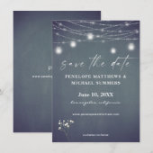 Gipskraut Blue Gray Chalkboard Save the Date (Vorne/Hinten)